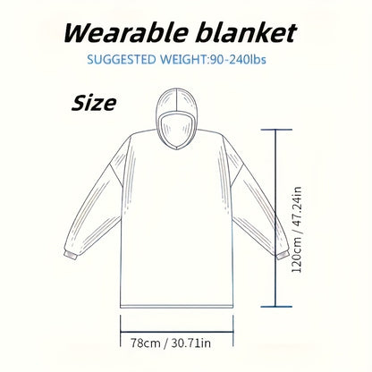 Oversized Wearable Soft Warm Blanket Hoodie for Women, Kids & Men with Pockets
